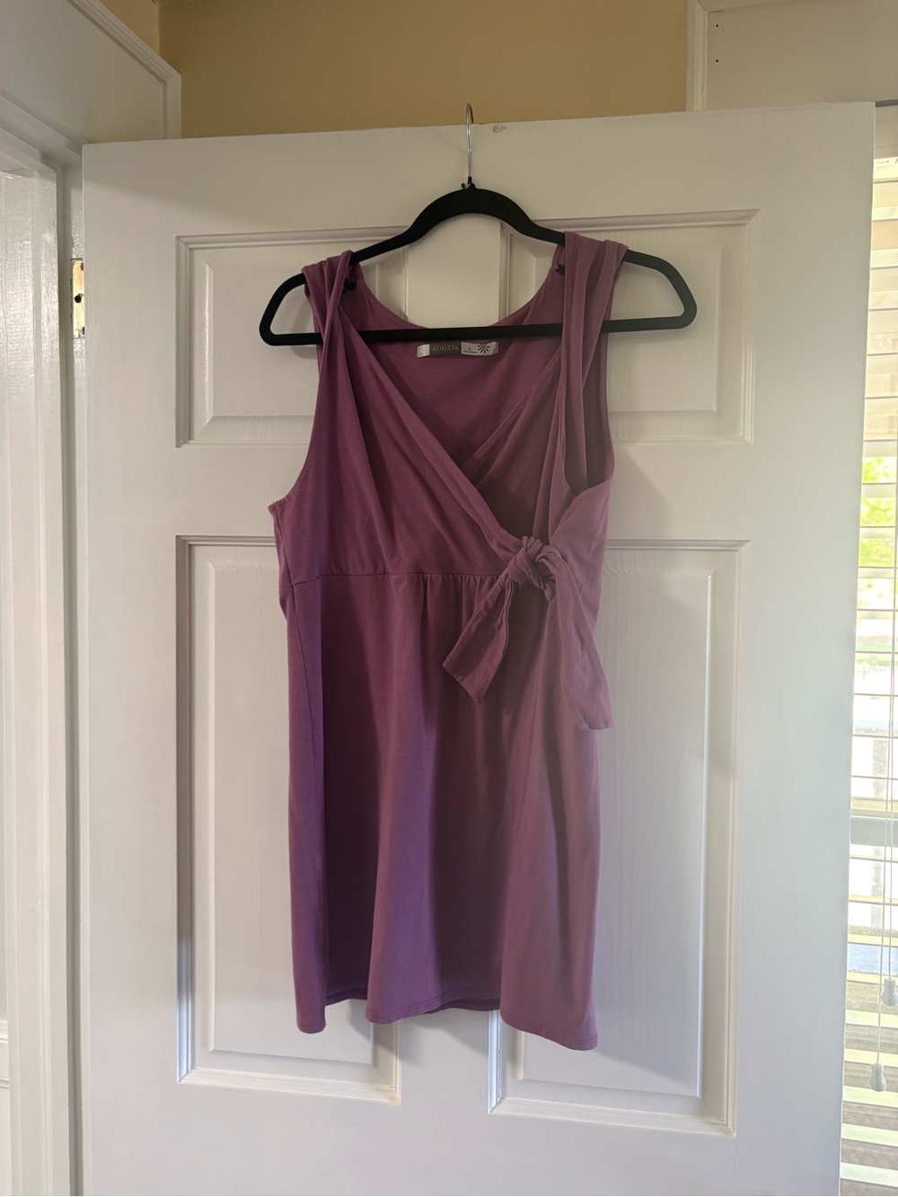 Athleta Mauve Wrap-Style Sleeveless Mini Dress